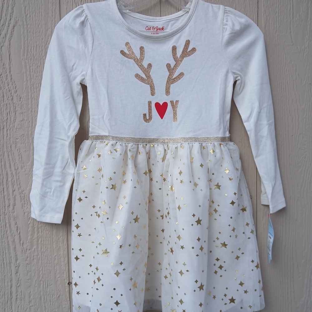 White and Gold Joy Dress - Picture 4 of 12